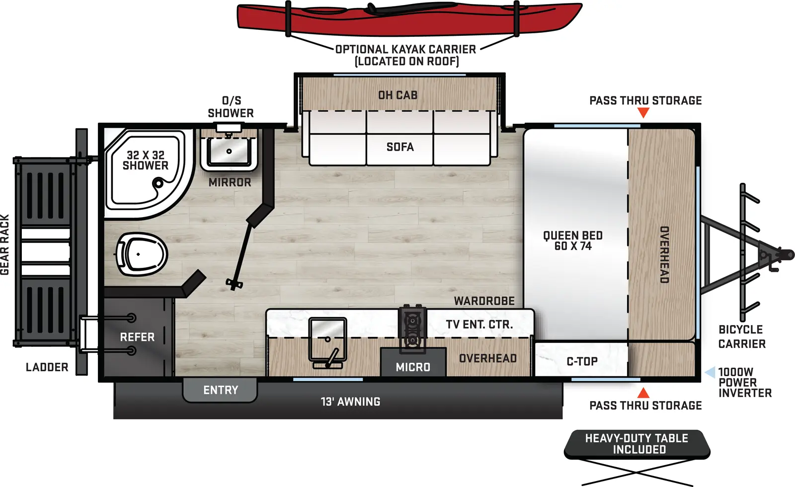 Catalina Expedition 192FQS Floorplan